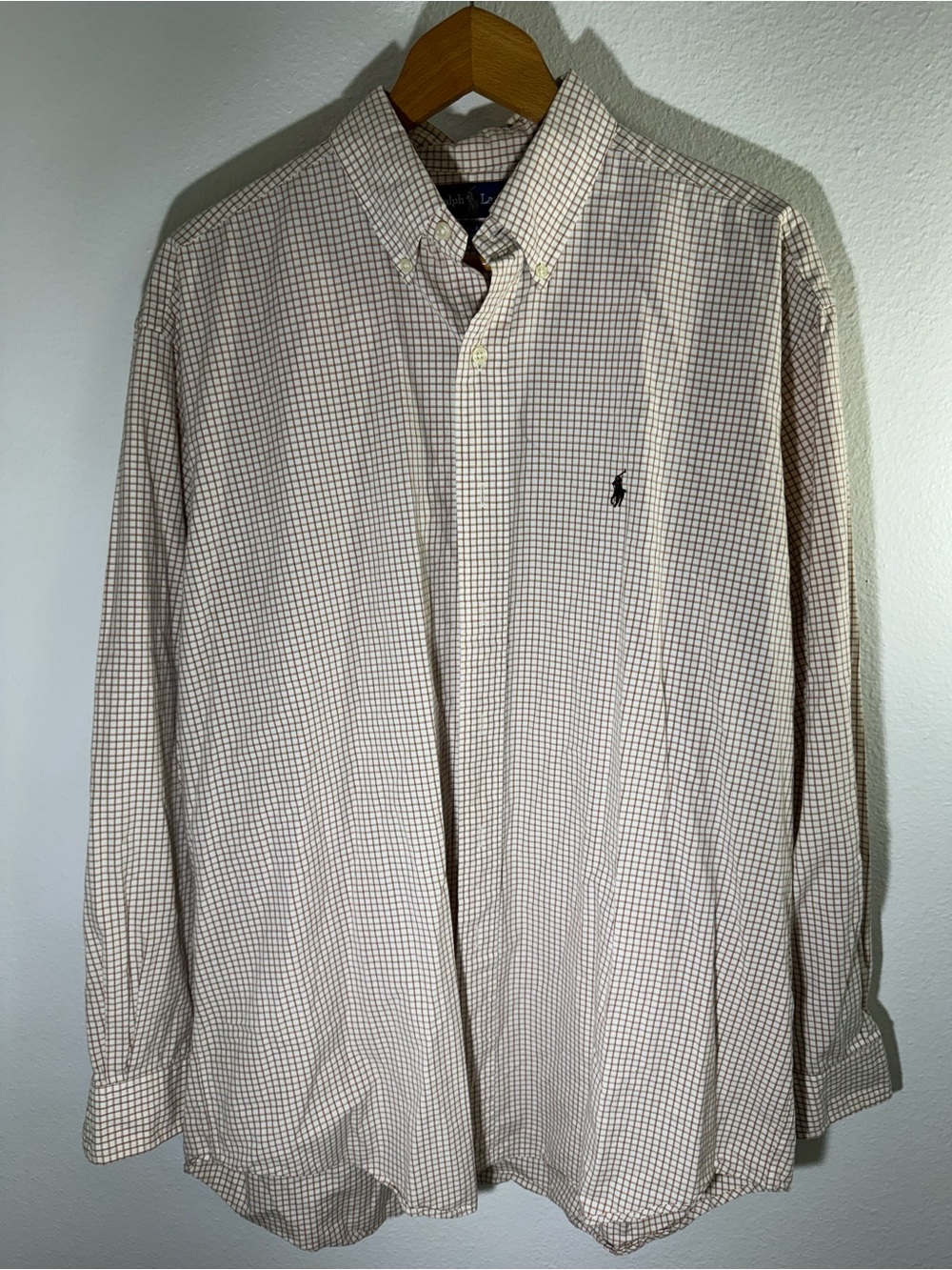 Ralph Lauren Classic Button-Down Check Shirt - Beige & Brown